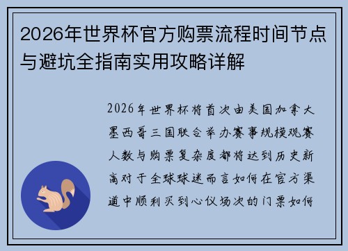 2026年世界杯官方购票流程时间节点与避坑全指南实用攻略详解